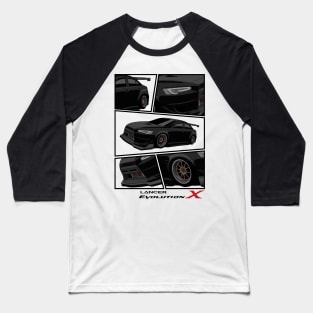 Mitsubishi Lancer EVO X Black, Evolution X, JDM Baseball T-Shirt